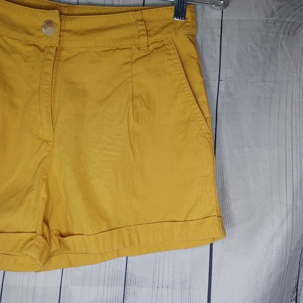 Forever 21 Yellow 100% Cotton Women's Preppy Boho Shorts Size S